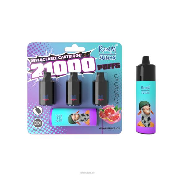 RandM Vape For Sale | جليد الجريب فروت RandM Sunax 21000 جراب التحكم في تدفق الهواء، جهاز vape قابل للاستبدال، قطعة واحدة D06F8275