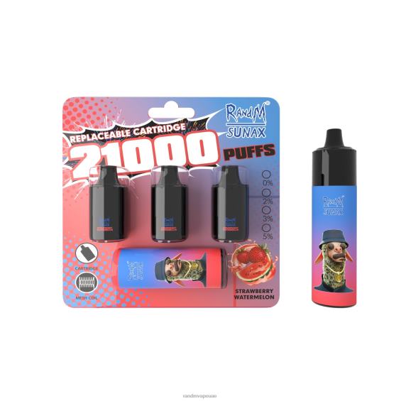 RandM Vape UAE | ستروبيري بطيخ RandM Sunax 21000 جراب التحكم في تدفق الهواء، جهاز vape قابل للاستبدال، قطعة واحدة D06F8271