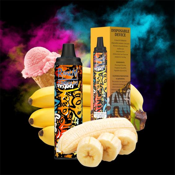 RandM Shop Vape | آيس كريم موز فانيليا RandM Tornado 6000 جهاز التحكم في تدفق الهواء 1 قطعة D06F8297