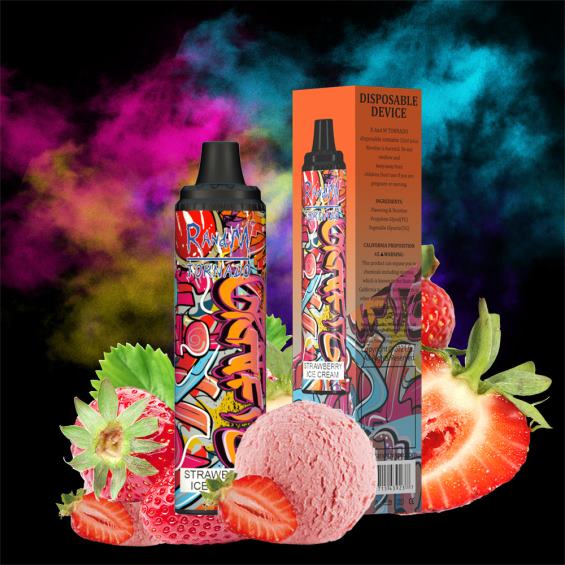 RandM Vape For Sale | ايس كريم فراولة RandM Tornado 6000 جهاز التحكم في تدفق الهواء 1 قطعة D06F8295
