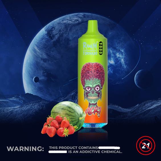 RandM Online Shop | الفراولة والبطيخ RandM Tornado 9000 جهاز vape pod 1 قطعة الإصدار 1 D06F8128