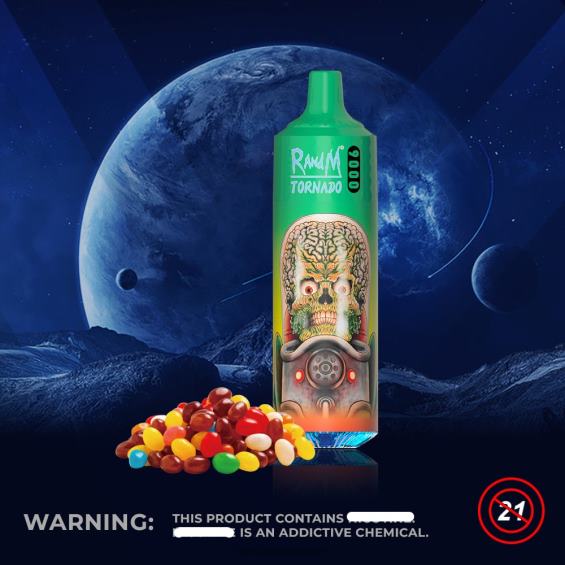 RandM Vape UAE | حلوى قوس قزح RandM Tornado 9000 جهاز vape pod 1 قطعة الإصدار 1 D06F8131