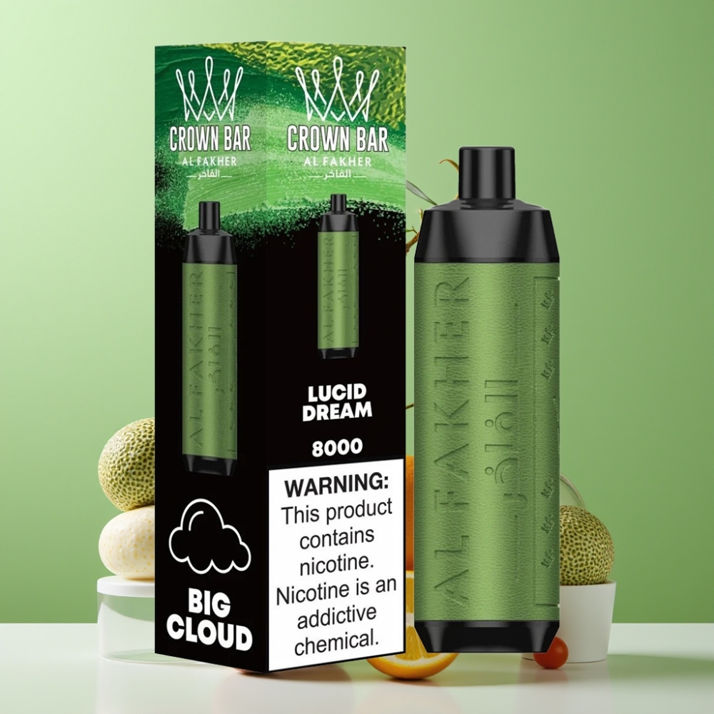 Al Fakher Crown Bar 8000 Crystal Disposable Vape حلم صافٍ بطارية 600mah سعة 18ml