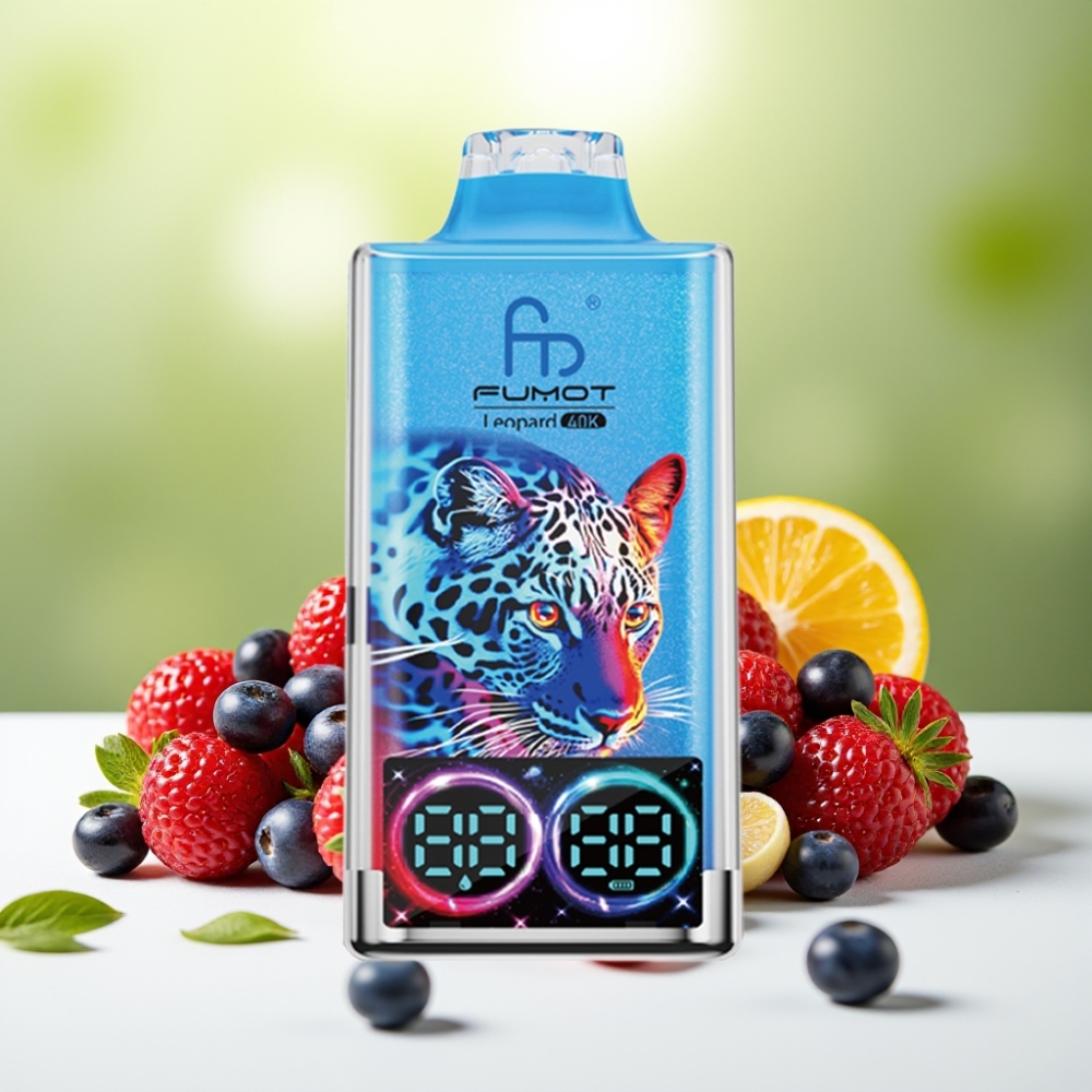 Fumot Leopard 40000 بخاخة تبخير متنوعة التوت مع شحن نوع-سي وعرض رقمي لمستوى الزيت