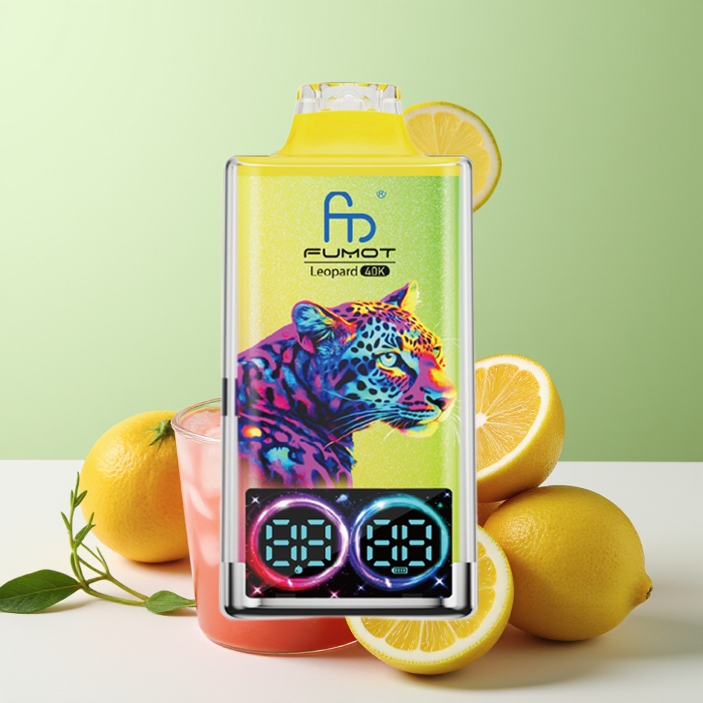 Fumot Leopard 40K Puffs Disposable Vape ليمونادة وردية، 5% نيكوتين، شحن Type-C