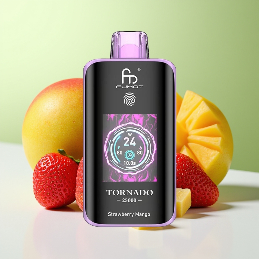 Fumot Tornado 25000 نَفَث بطارية 700mAh بنكهة الفراولة والمانجو