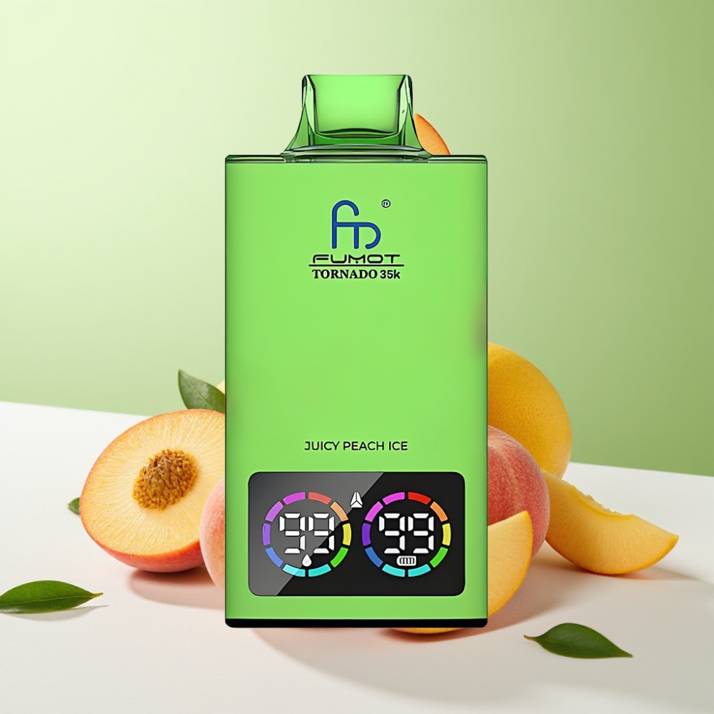 Fumot Tornado 35K بخاخ قابل للتخلص منه بطعم خوخ مثلج مع Dual Mesh Coil و 35000 نفخة