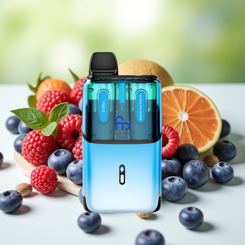 Fumot Ultra T32000 المبخرة ذات الاستعمال الواحد دكتور بلو - توت أزرق حامض توت العليق