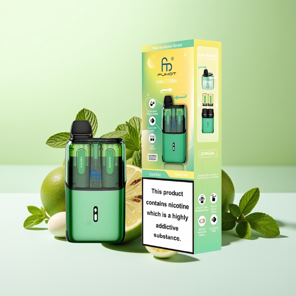 Fumot Ultra T32000 Disposable Vape نعناع بارد - نعناع معسلي مع شحن سريع Type-C
