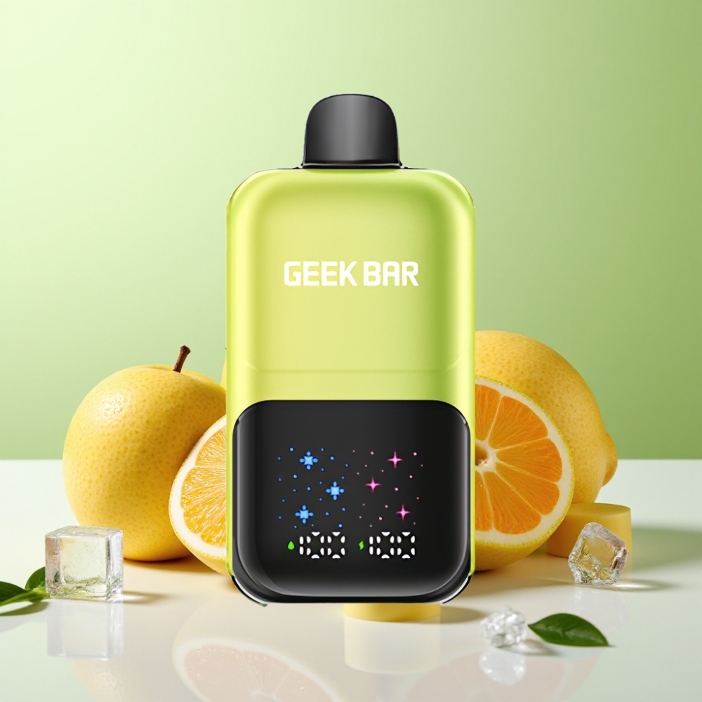 GEEK BAR 2GO 20ml 50000 نفخة سلسلة مزدوجة قلم تبخير بنكهة التفاح الحامض الثلجي