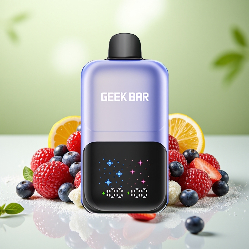 Geek Bar 2GO 50000 نفخة ثنائية السلسلة قلم تبخير قابل للتخلص بنكهة التوت المثلج