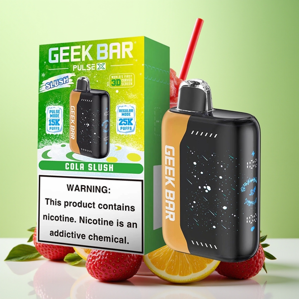 GEEK BAR Pulse X 25000 نفخة سلوش إديشن مع شاشة منحنية ثلاثية الأبعاد وشحن USB Type-C