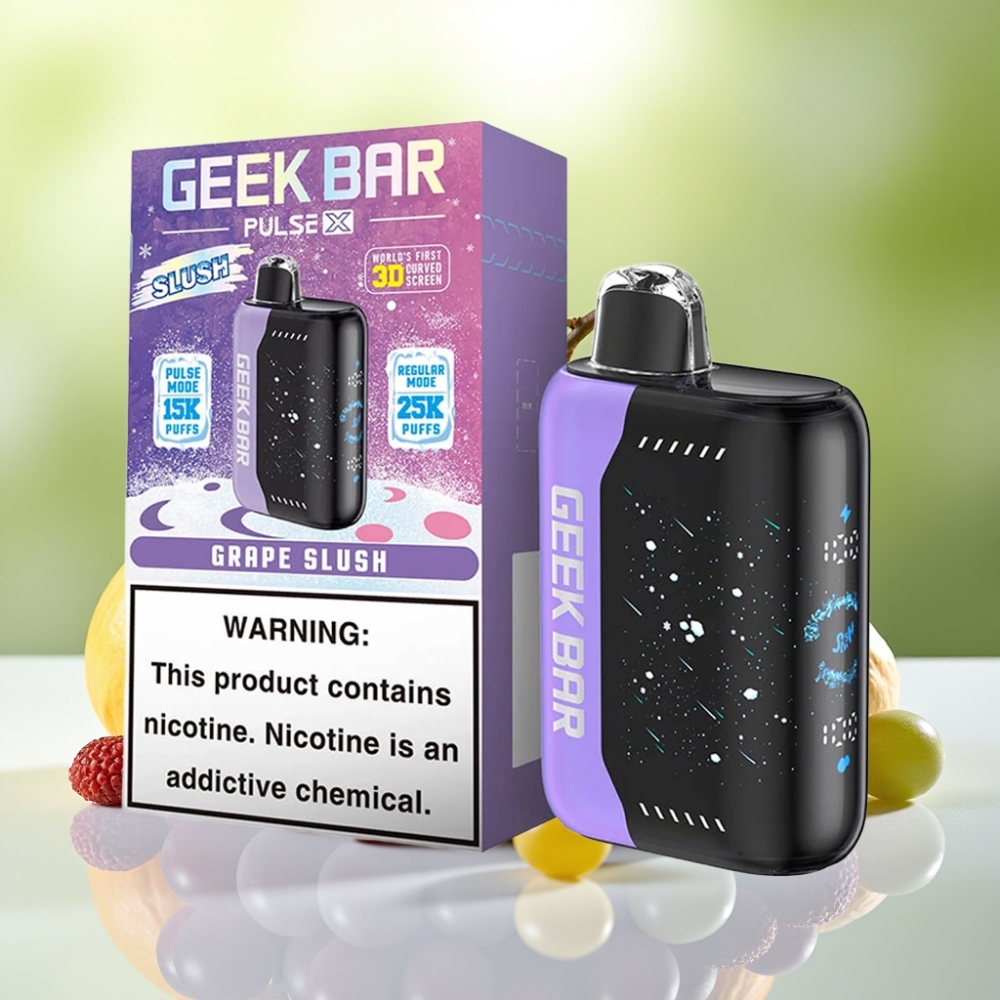 GEEK BAR Pulse X 25000 نفخة سلوش إديشن مع شاشة منحنية ثلاثية الأبعاد وشحن USB Type-C
