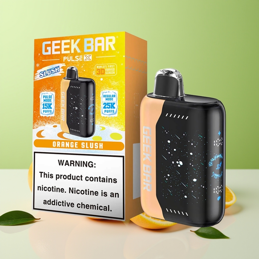 GEEK BAR Pulse X 25000 نفخة سلوش إديشن مع شاشة منحنية ثلاثية الأبعاد وشحن USB Type-C