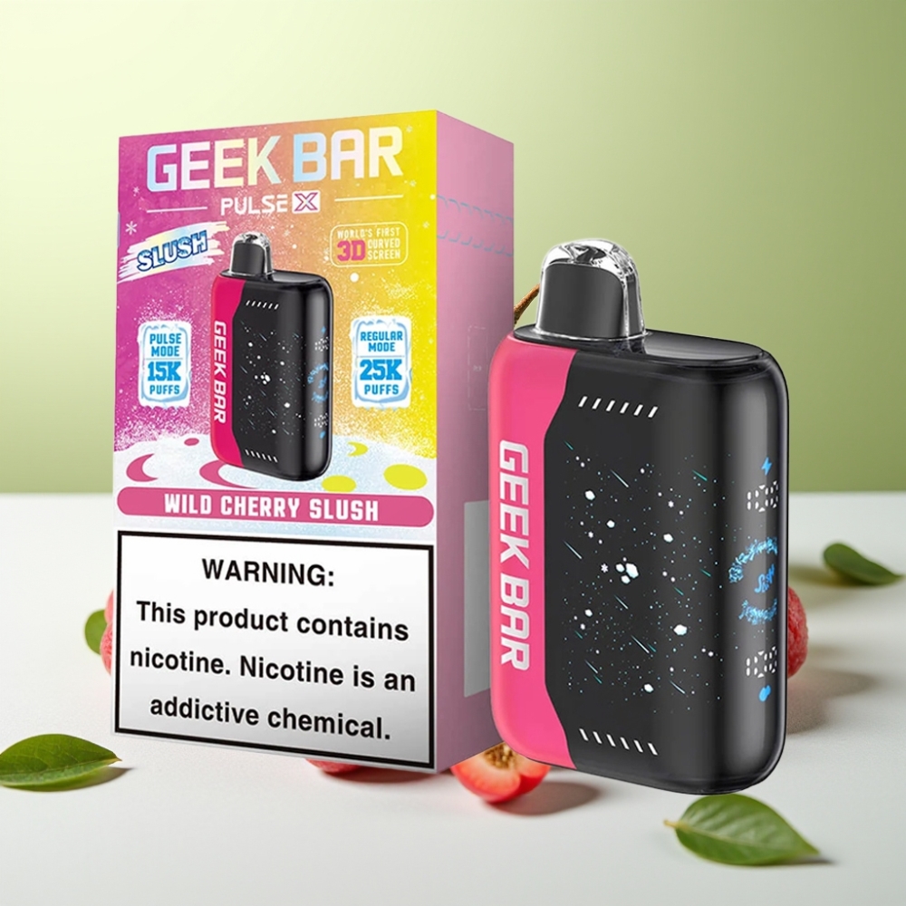 GEEK BAR Pulse X 25000 نفخة سلوش إديشن مع شاشة منحنية ثلاثية الأبعاد وشحن USB Type-C