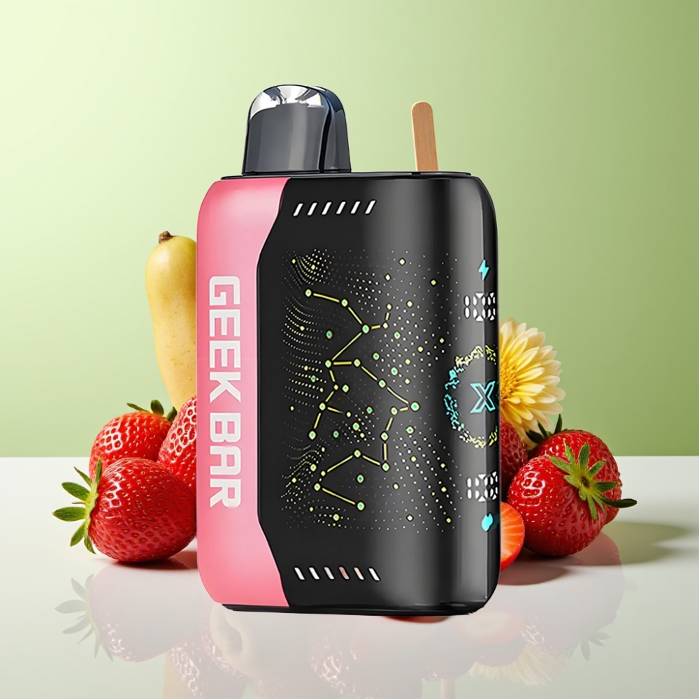 GEEK BAR Pulse X 25000 نفخة بدون نيكوتين بشاشة منحنية ثلاثية الأبعاد وشاحن USB Type-C