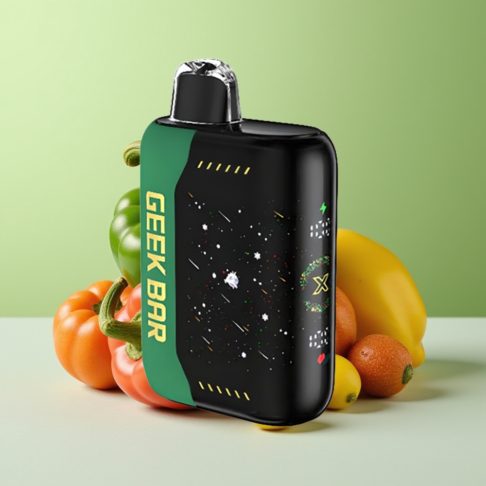 Geek Bar Pulse X 25000 نفخة إصدار عيد الميلاد مع شاشة منحنية ثلاثية الأبعاد وشاحن USB Type-C