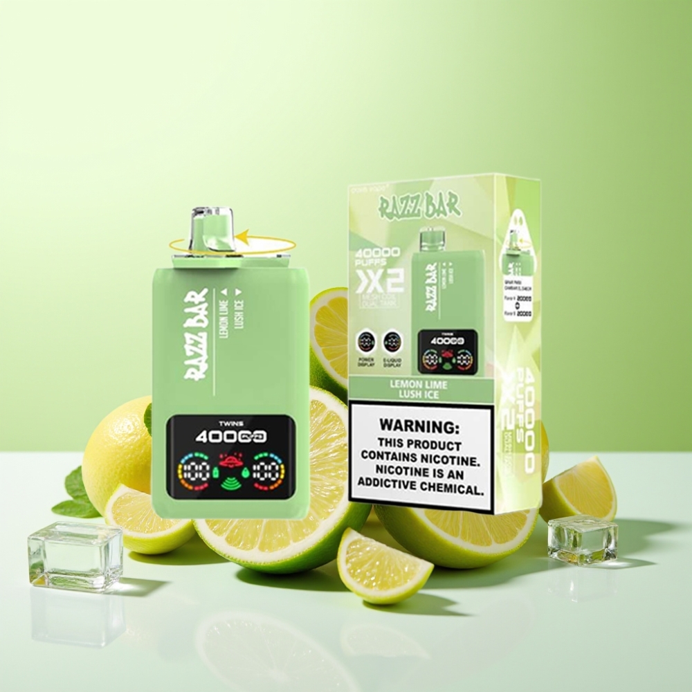 Razz Bar 40000 Puffs Disposable Vape ليمون ليمون و لوش آيس - شاشة عرض - 650 مAh