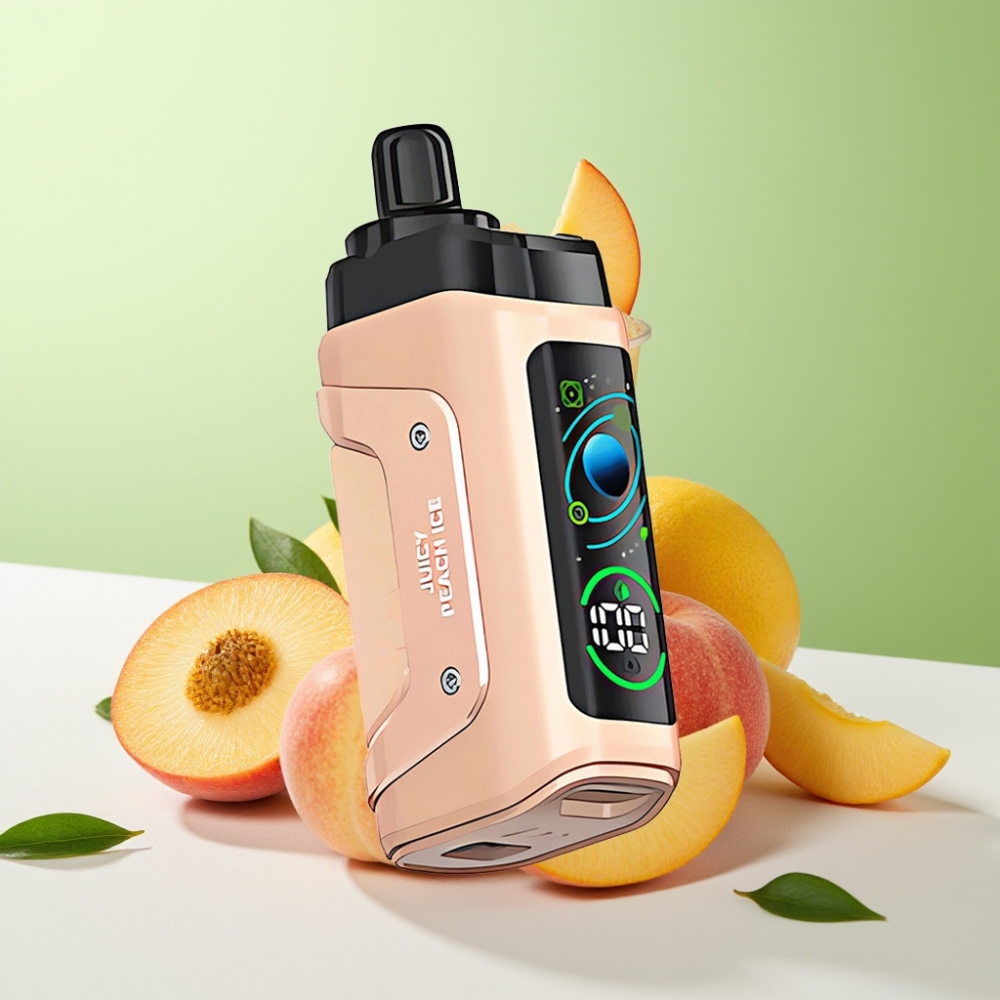 Razz Bar 45000 نفخة فيب قابل لإعادة الشحن بنكهة الخوخ المثلج والعنب
