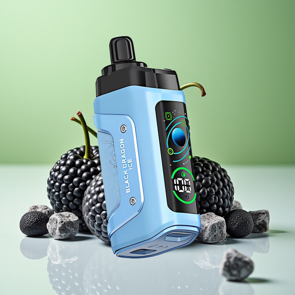 Razz Bar 45000 Puffs Disposable Vape التنين الأسود الجليدي مع بطارية 650 مللي أمبير