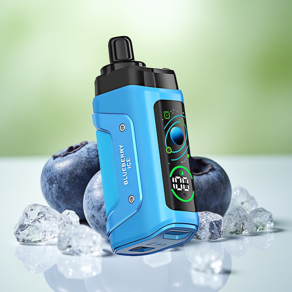 Razz Bar 45000 Puffs Disposable Vape توت أزرق مثلج مع بطارية 650 مAh وشاحن Type-C