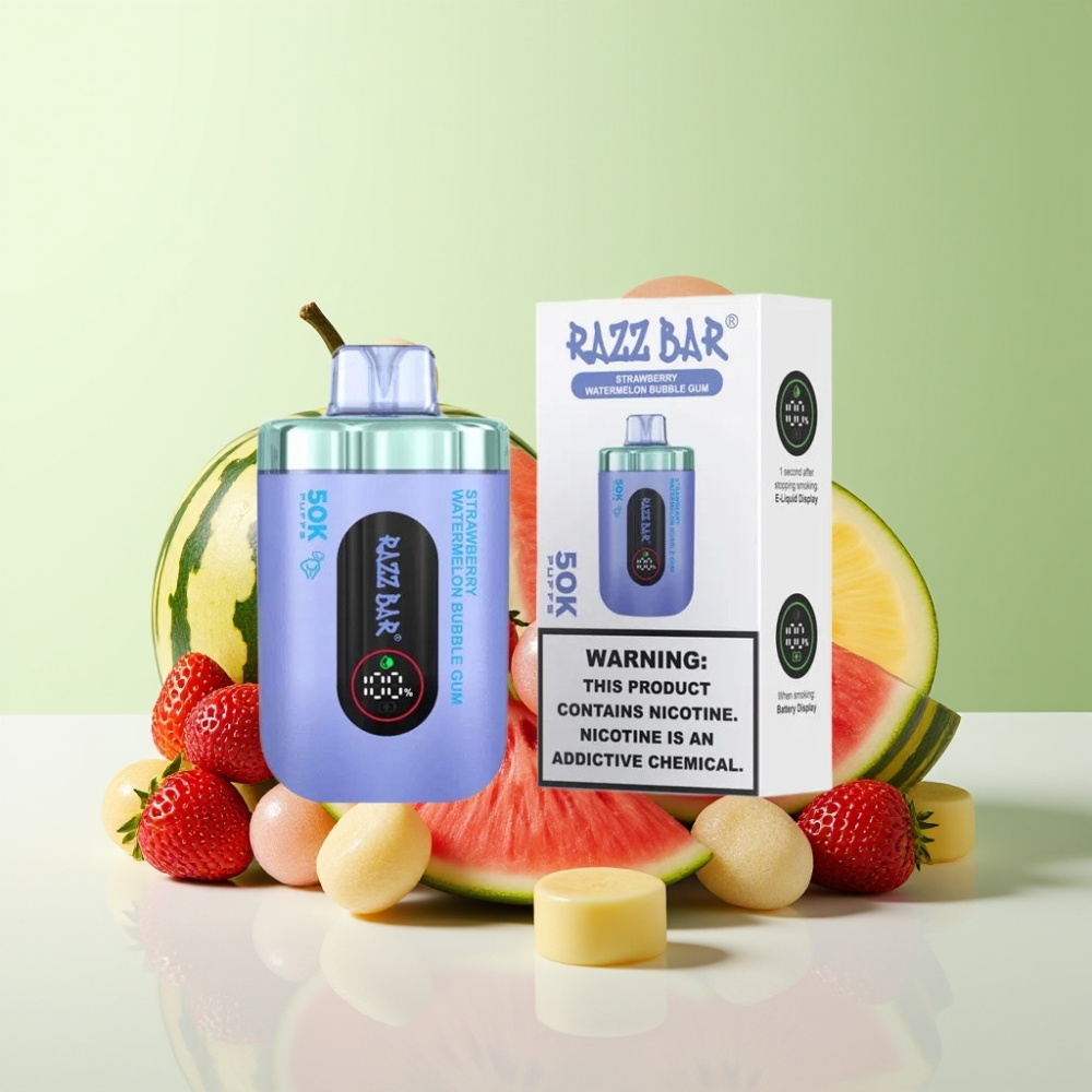 Razz Bar 50000 نَفَثات فلَفلة بطيخ علكة - 650 م.أ.س