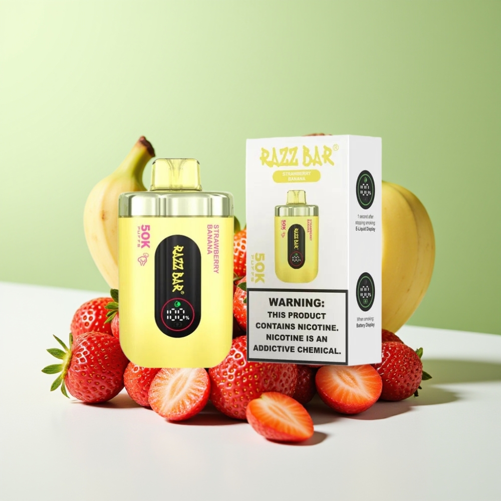 Razz Bar 50K Puffs Disposable Vape فراولة موز