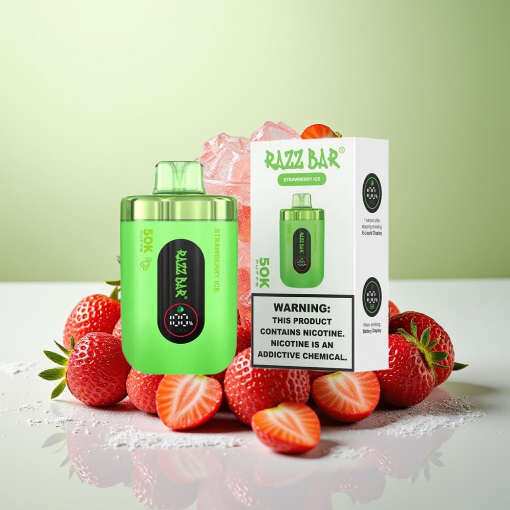 Razz Bar 50K Puffs Disposable Vape فراولة مثلج