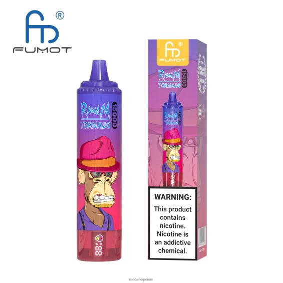 RandM Shop Vape | جليد العنب Fumot RandM Tornado جهاز 15000 فيب بالبطارية وشاشة العرض الاصدار 1 D06F827