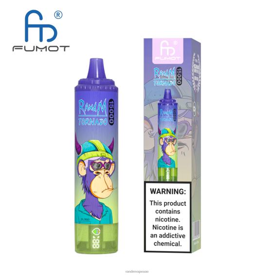 RandM Shop Vape | جليد العنب Fumot RandM Tornado جهاز 15000 فيب بالبطارية وشاشة العرض الاصدار 1 D06F827