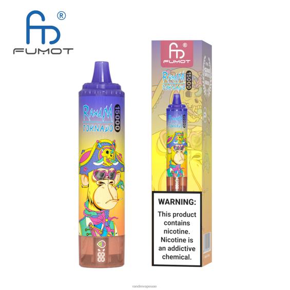 RandM Shop Vape | جليد العنب Fumot RandM Tornado جهاز 15000 فيب بالبطارية وشاشة العرض الاصدار 1 D06F827