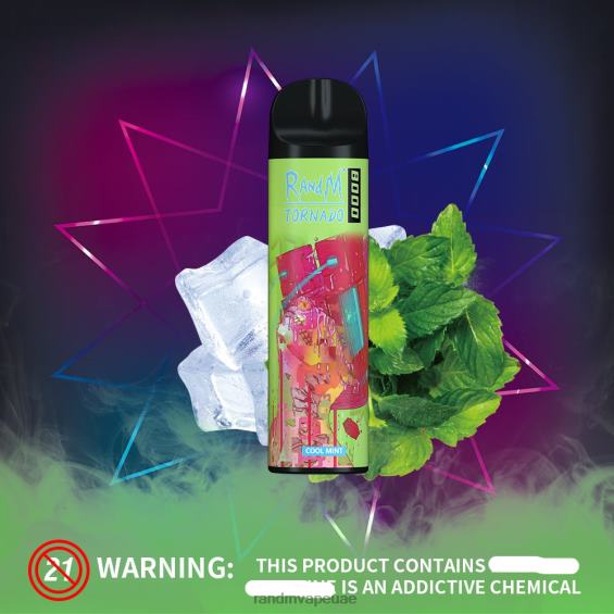 RandM Disposable Vape | نعناع منعش RandM Tornado جهاز vape للتحكم في تدفق الهواء 8000 قطعة واحدة D06F8249