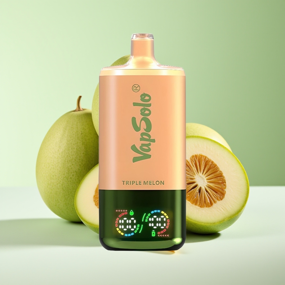 Vapsolo Triple 30000 نَفخة تبخير ثلاثي البطيخ بشاحن Type-C و 40مل سائل