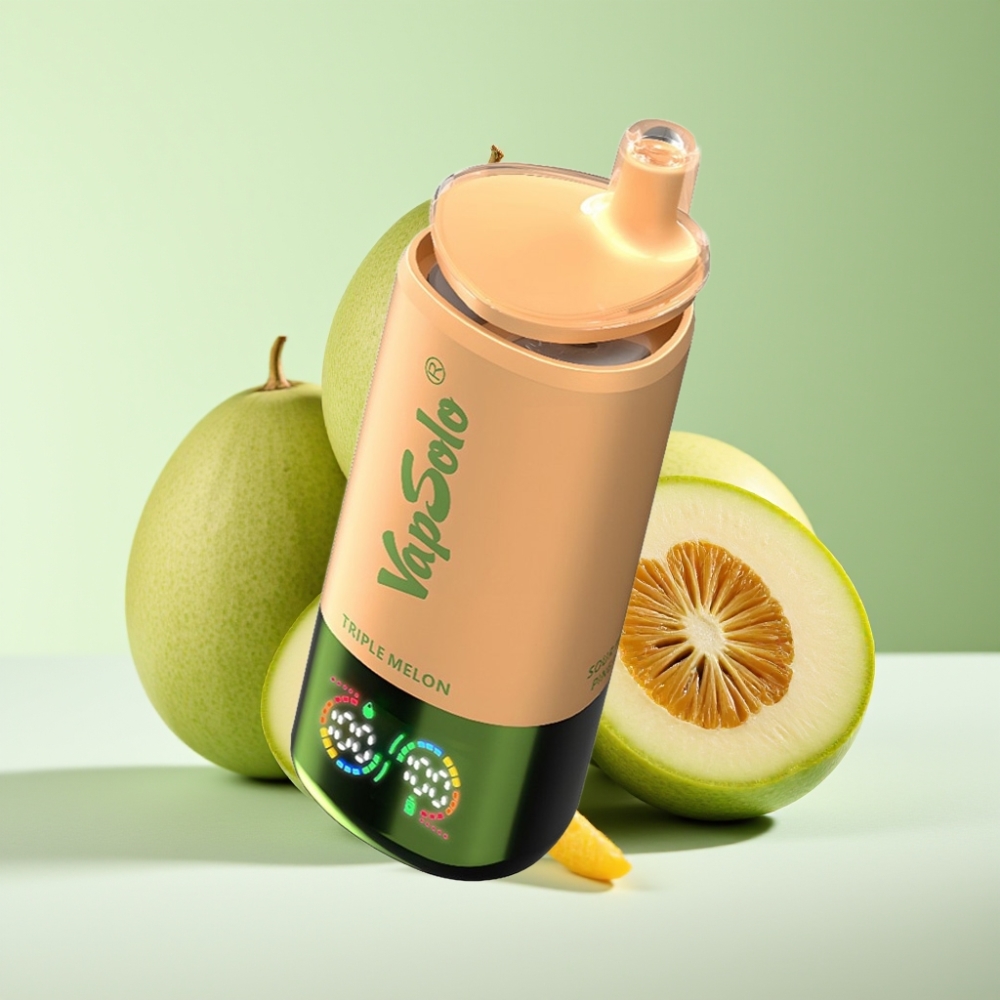 Vapsolo Triple 30000 نَفخة تبخير ثلاثي البطيخ بشاحن Type-C و 40مل سائل