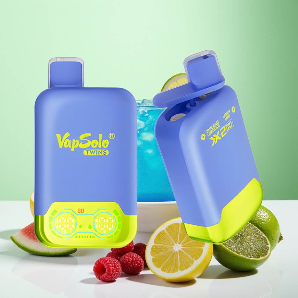 Vapsolo Twins 20000 نفخة تبخير قابل للتخلص بنكهة التوت الأزرق بالليموناضة والليمون بالحامض