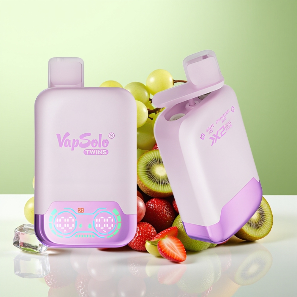 Vapsolo Twins 20000 Puffs عصير العنب المثلج وفراولة الكيوي
