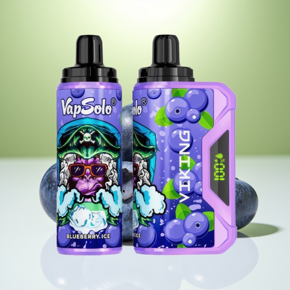 VapSolo VIKING 12000 نفخة تبخير قابل للتخلص عنب أزرق نوع-C وشاشة LED