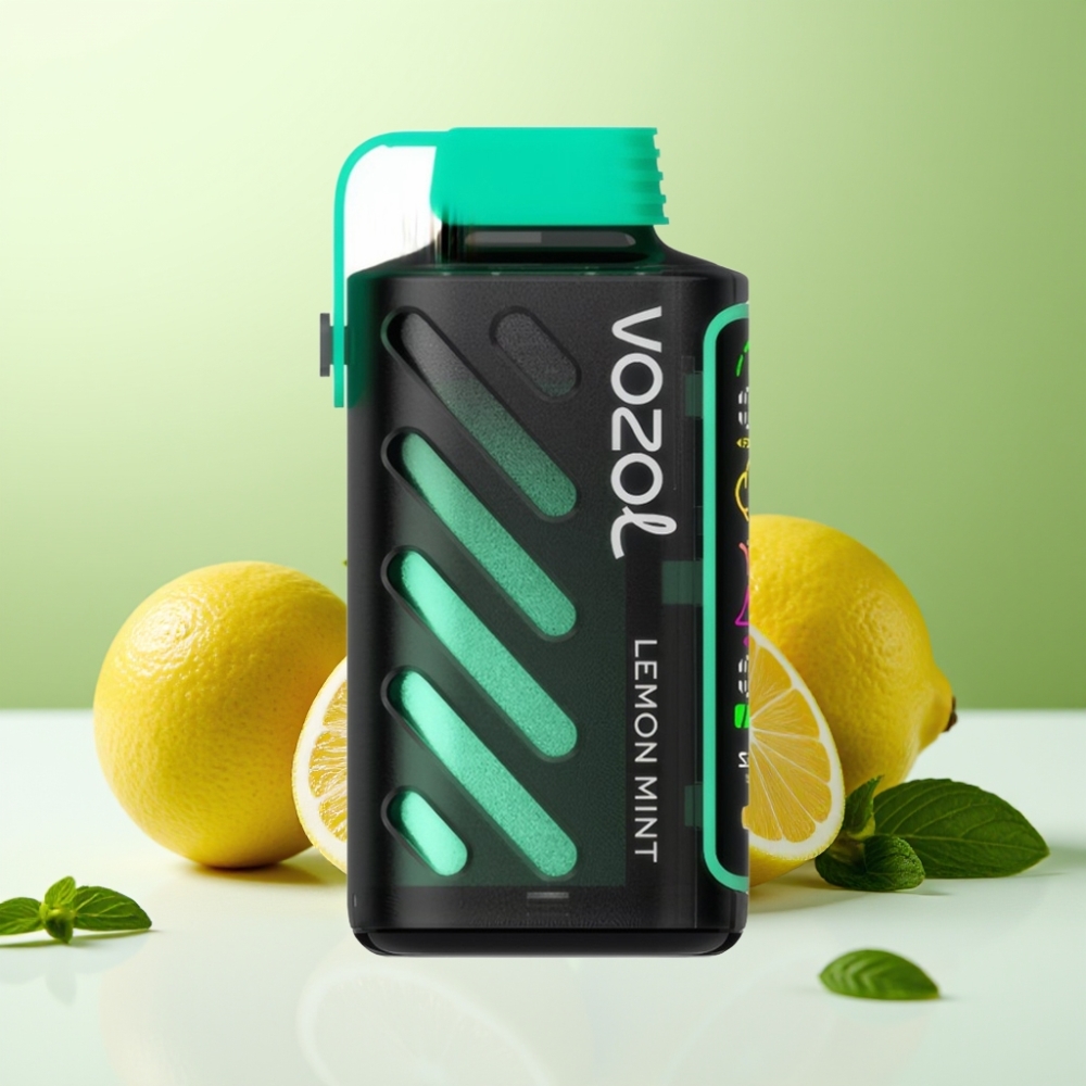 VOZOL Gear Power 20000 Puffs جهاز تبخير ليمون نعناع بشاشة كاملة وتقنية S.i.L.C.