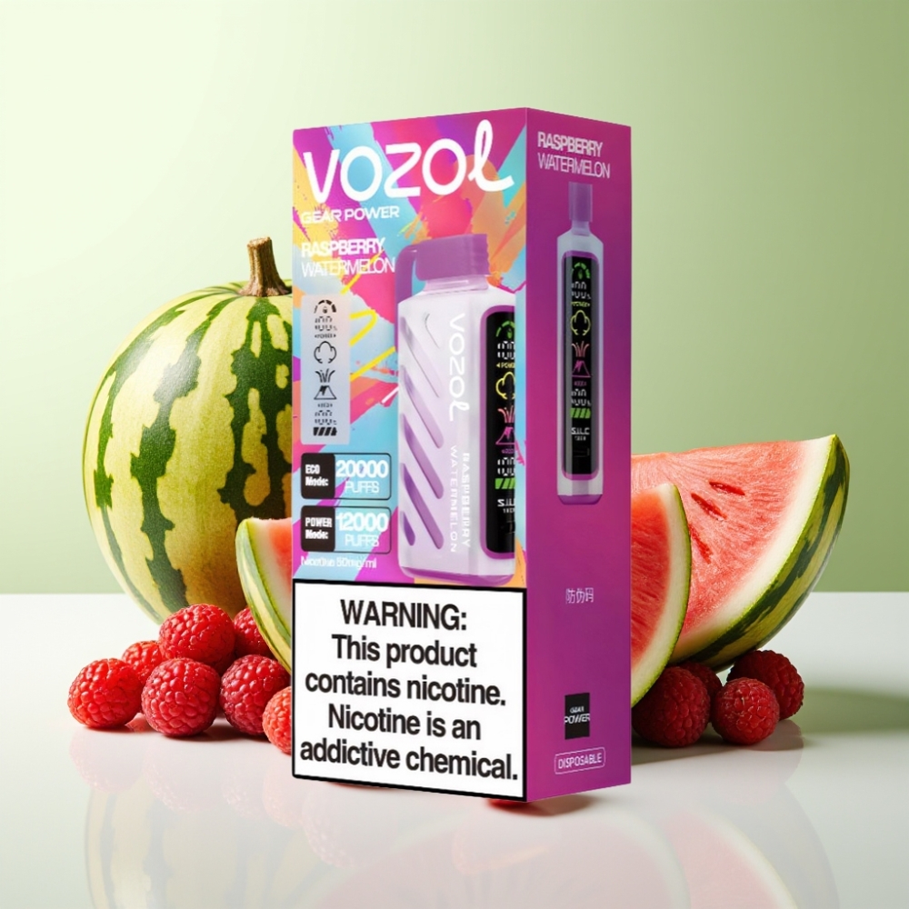 VOZOL Gear Power 20000 Puffs فَيب تِكنُولُوجيا S.i.L.C. Tech بنكهة توت العُلّيق والبطيخ