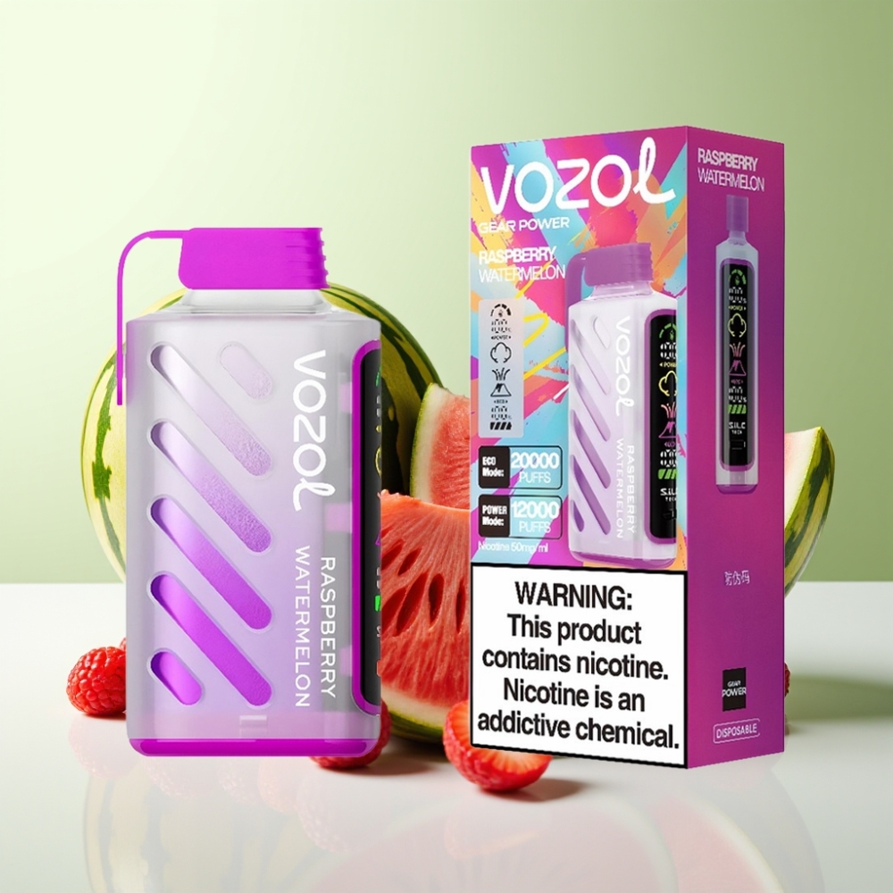 VOZOL Gear Power 20000 Puffs فَيب تِكنُولُوجيا S.i.L.C. Tech بنكهة توت العُلّيق والبطيخ