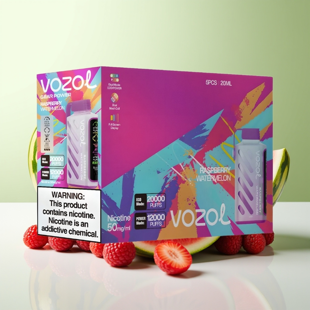 VOZOL Gear Power 20000 Puffs فَيب تِكنُولُوجيا S.i.L.C. Tech بنكهة توت العُلّيق والبطيخ