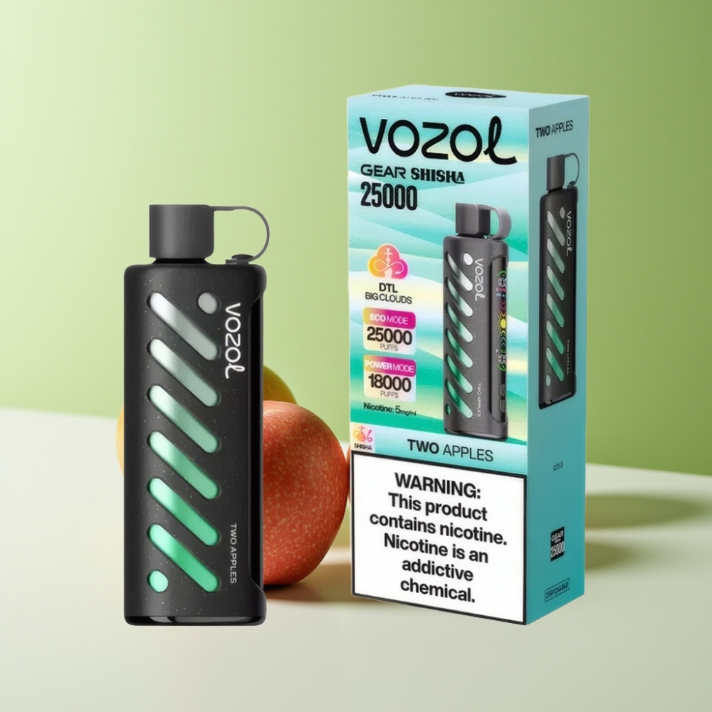 VOZOL Gear Shisha 25000 نفخة تفاحتين S.i.L.C Tech 1000mAh