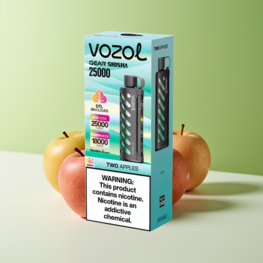 VOZOL Gear Shisha 25000 نفخة تفاحتين S.i.L.C Tech 1000mAh