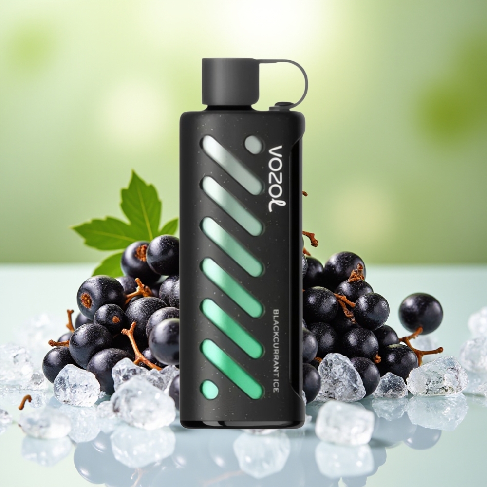 Vozol Gear Shisha 25000 نفخة بنكهة الكشمش الأسود المثلج مع بطارية 1000 مللي أمبير