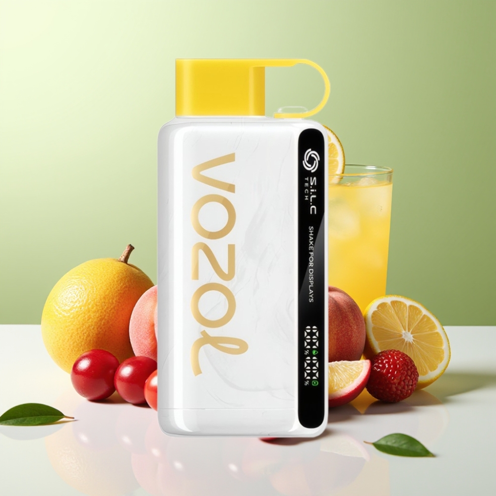 Vozol Star 9000/12000 فايب قابل للتخلص بنكهة الكرز والخوخ والليمونادة مع شاشة اهتزاز وشحن أسرع