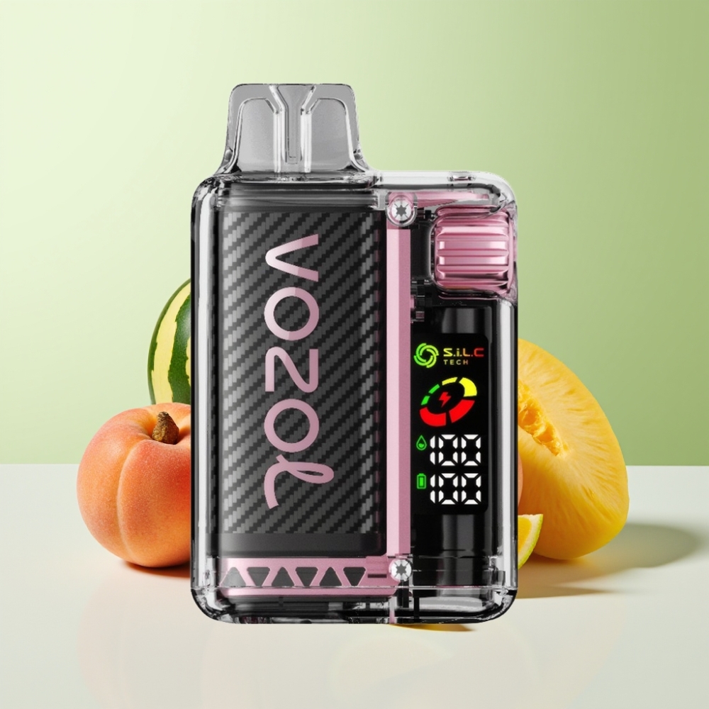 VOZOL Vista 20000 نَفَث بطارية قابلة لإعادة الشحن 650mAh بنكهة الخوخ والمانجو والبطيخ